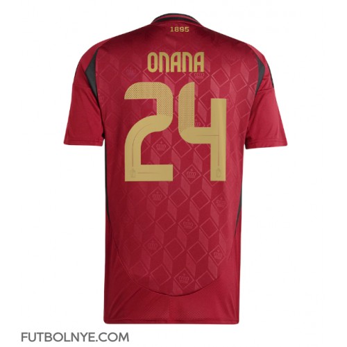 Camiseta Bélgica Amadou Onana #24 Primera Equipación Eurocopa 2024 manga corta